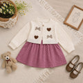 Girls' heart-shaped bow dress,  spring/autumn korean style, toddler cartoon cute dress, baby dress