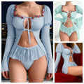 Pure desire style cross-border dropshipping women's sexy bikini foreign trade fashion nightgown separates big red black