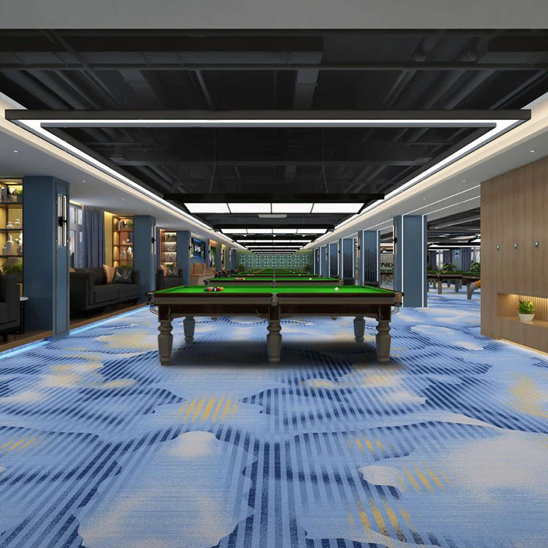Custom billiard hall carpet - full coverage, printed design, large area, hotel & commercial billiard room nylon fire-retardant b1 carpet