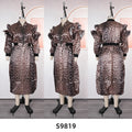 Aliexpress cross-border: plus size african women's leopard print top & skirt two-piece set with pockets