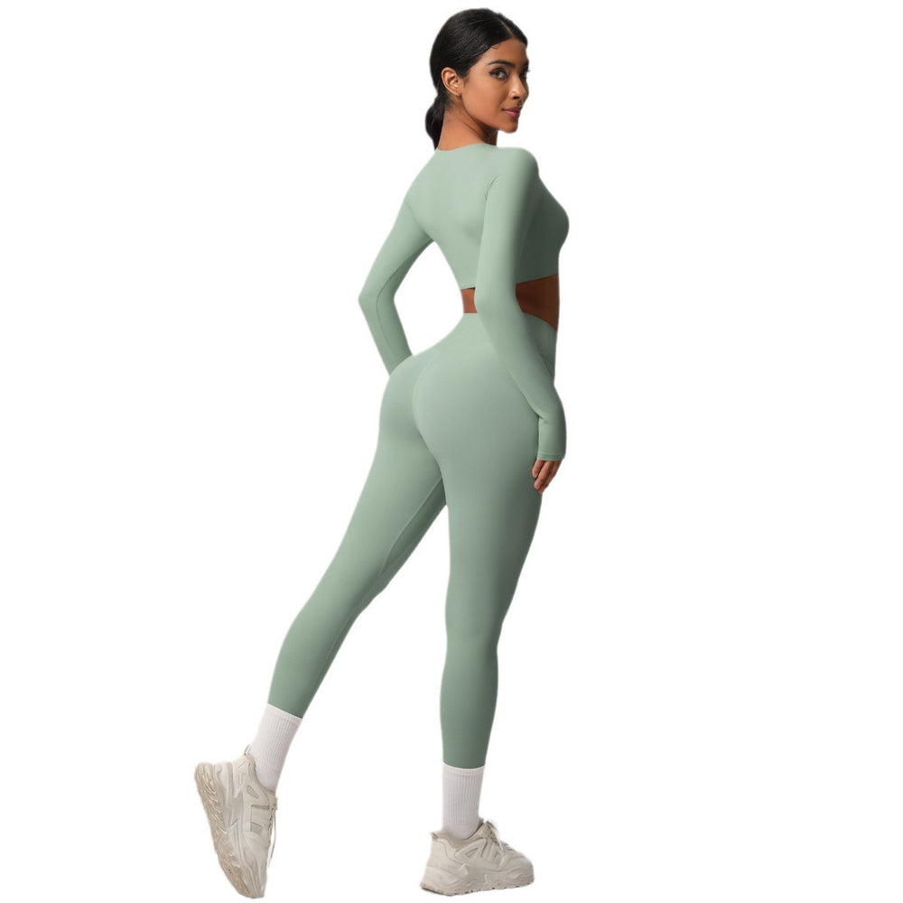 New european and american style fleece-lined yoga set - cloud-like, quick-drying activewear for women's outdoor running and fitness