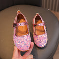 Girls'  spring new collection: sparkling soft-soled princess leather shoes for mid-to-large children - wholesale direct from the manufacturer, featuring hook-and-loop fasteners