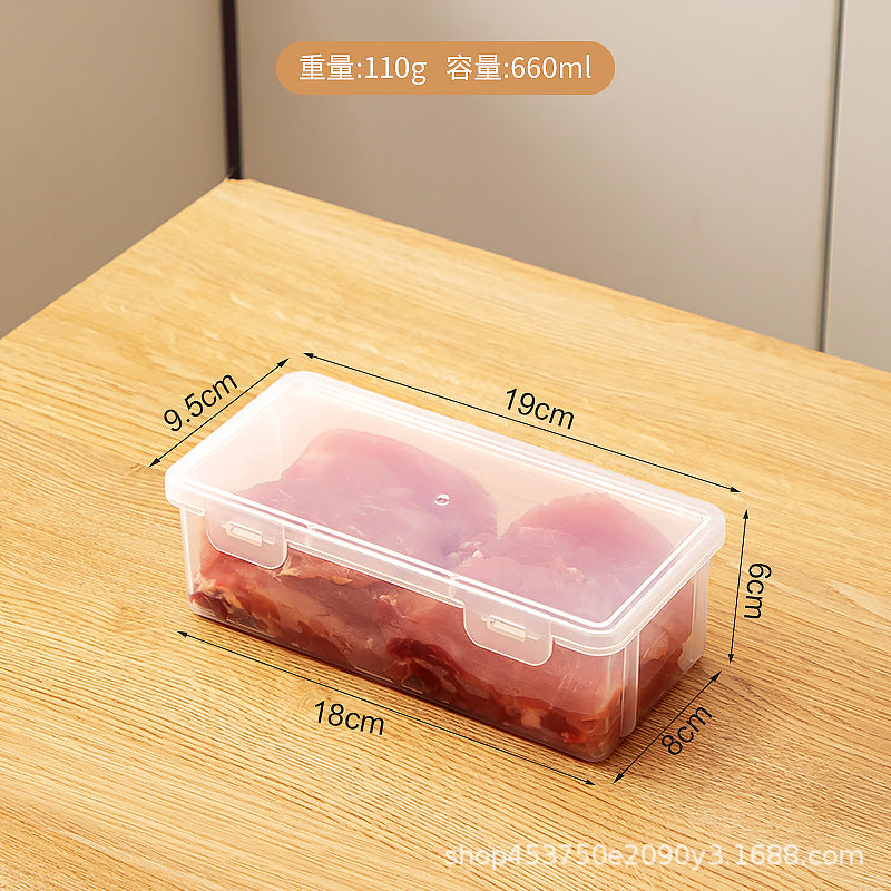 Kitchen Food Refrigerator Fresh-keeping Box Sealed Transparent Plastic Classification Multifunctional Frozen Meat Refrigerator Frozen Storage Box