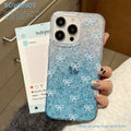 Glue glitter powder suitable for iphone16promax simple bow mobile phone case apple 12 large hole protective cover 15