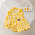 Baby cartoon pajamas, sleepwear, loungewear - stylish korean style, long-sleeved cardigan, pure cotton set, separates for toddlers and young children