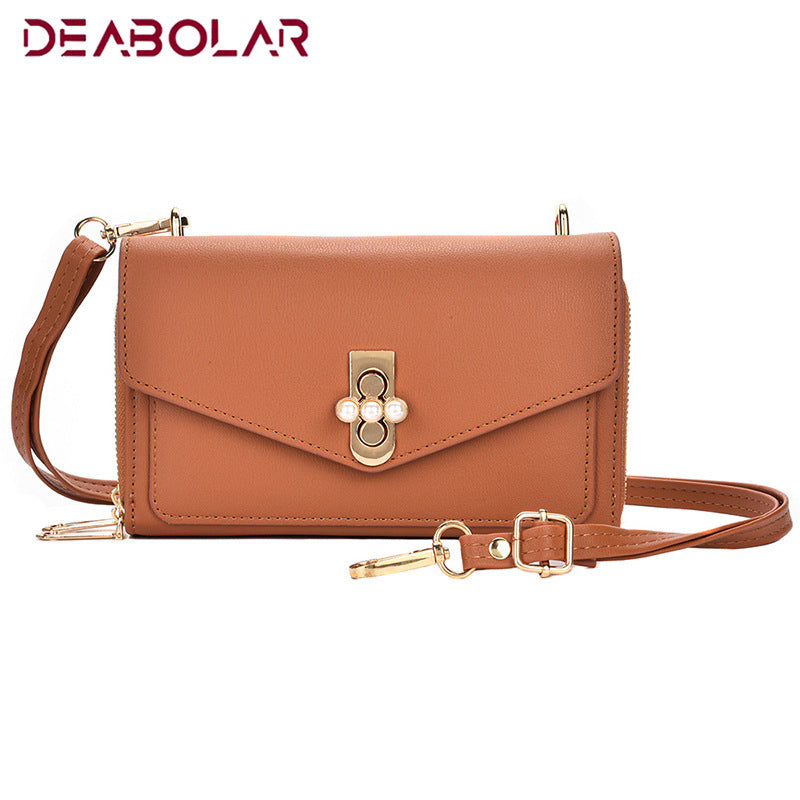 Mobile phone bag new mini messenger small bag Japan and Korea fashion shoulder bag messenger bag double zipper wallet women