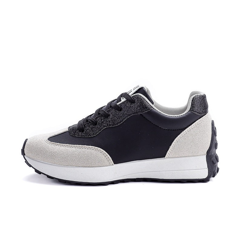 foreign trade plus size women's shoes new arrival leather sneakers women's casualflatscasual soft bottom running dad