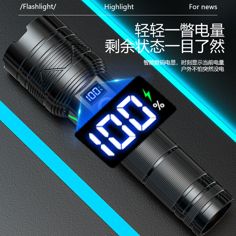Cross-border explosion, convenient charging, white laser flashlight, emergency light, multi-function, long battery life, long-distance shooting, strong light aluminum alloy