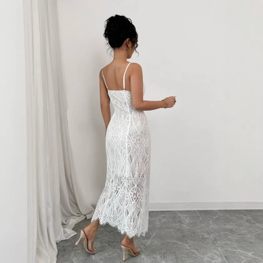 hot-selling new european and american style women's party sequin v-neck sexy evening dress