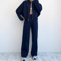cross-border e-commerce women's fashion: european and american summer new arrivals - solid color zip-up cardigan sweatshirt, stylish casual outfit set