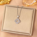 [titanium steel] best selling accessible luxury copper inlaid zirconium four-leaf clover necklace for women, non-fading, fashionable, versatile, high-end clavicle chain