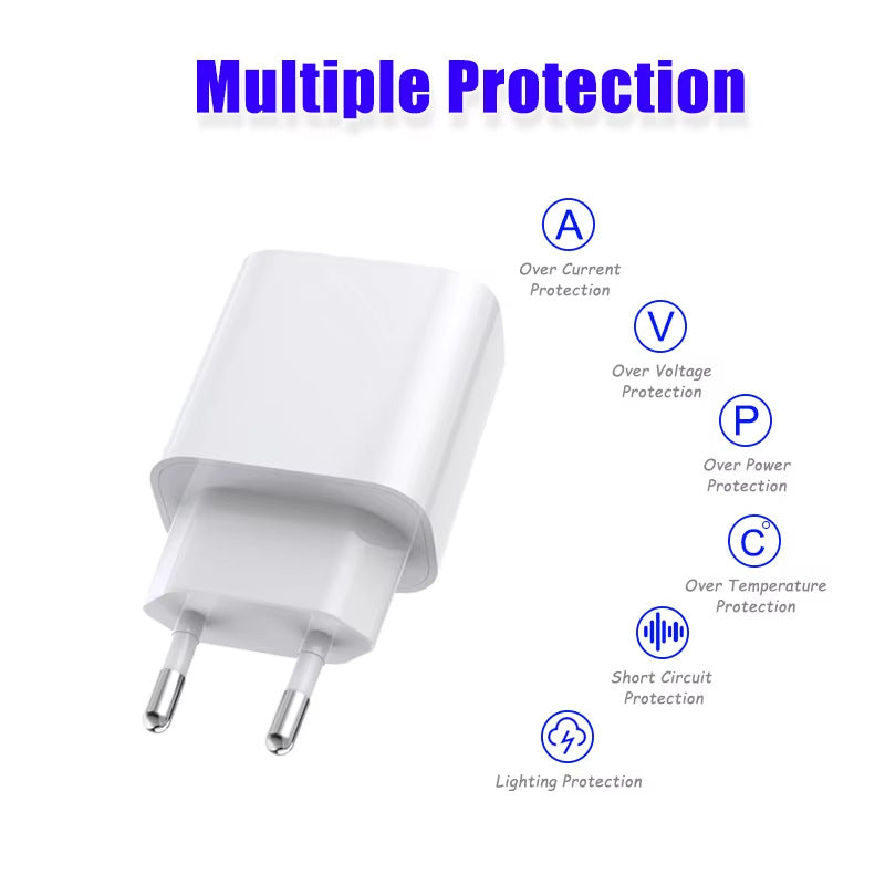 pd20w fast charging head suitable for apple charger set a+c dual-port charger european, american, australian and british regulations wholesale
