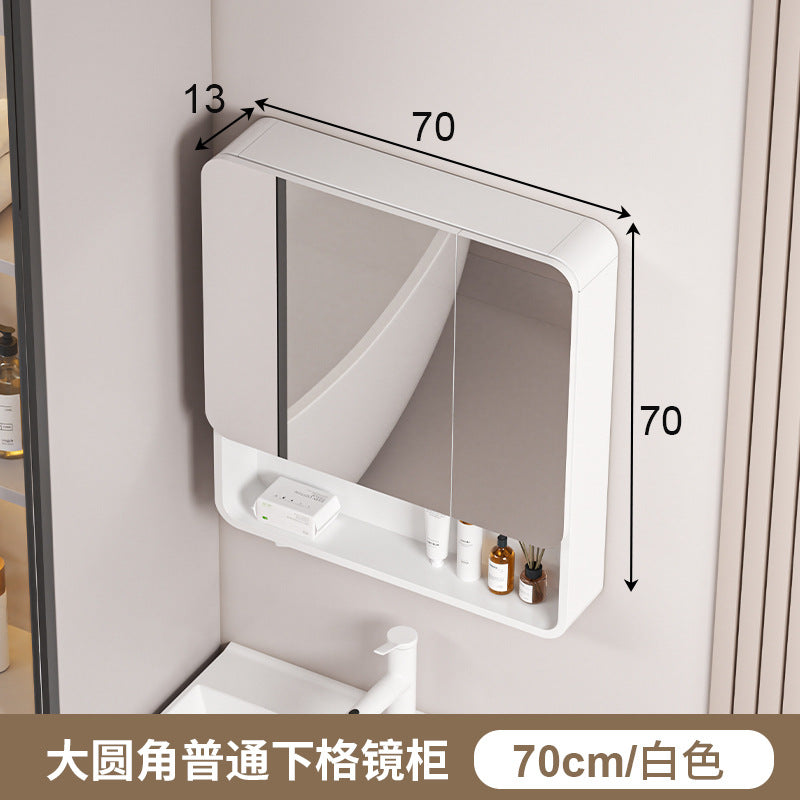 Honeycomb aluminum arc bathroom mirror cabinet lighting locker toilet wall-mounted mirror with vanity mirror smart mirror case