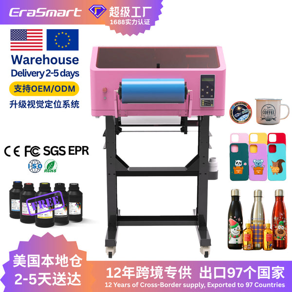 UV-DTF small crystal label printer A3 bronzing crystal label sticker AB film coil XP600 printing machine