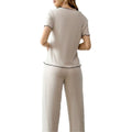 Bowknot pajamas women's summer thin short sleeve outwearcasual home clothes two-piece set cross-border new style