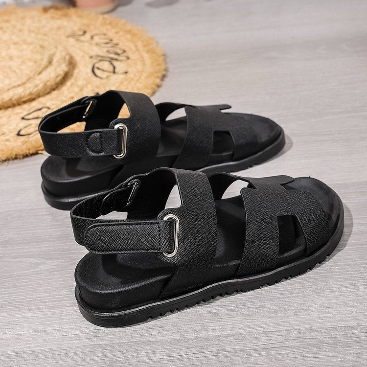 hot-selling  summer new sandals for women, plus-size, one-strap hook-and-loop closure, european and american style roman sandals