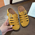 Retro piggyback birkenstock shoes women's easiest for match2026new arrivalspring and summeroutwear slip-on lazy cut out toe-cap half slippers