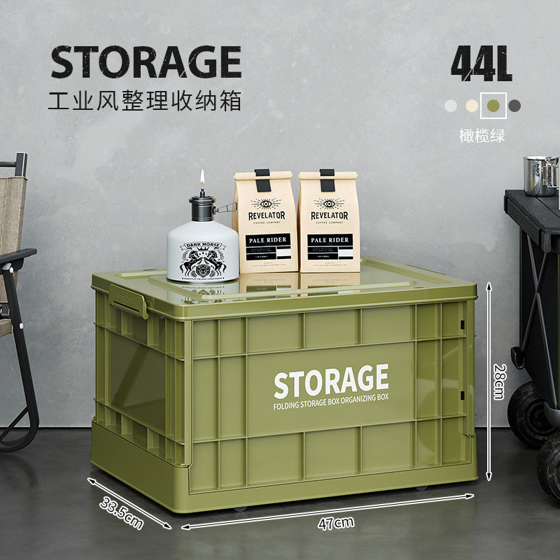 Industrial wind storage box Household large-capacity sundries sorting box Clothing toy storage box Foldable outdoor box