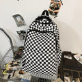 Niche style american graffiti junior high school and college students large capacity backpack stylish checkerboard grids high school student backpack