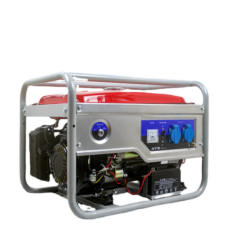 Household fixed frequency low noise gasoline generator 220V dual voltage 3/6/8/kw small flashlight start multi-fuel