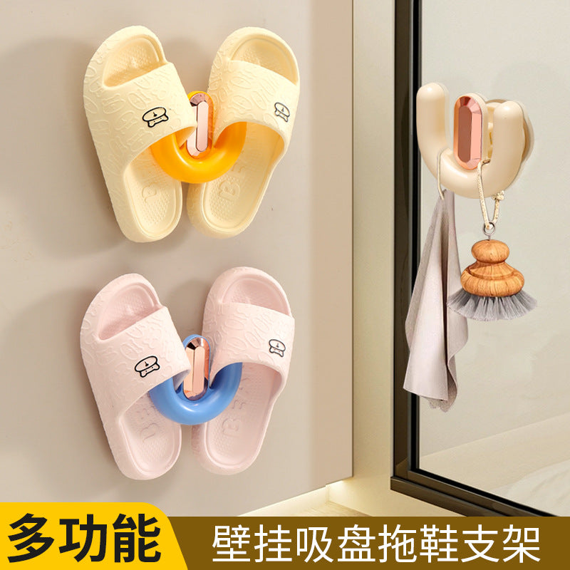 New arrival: no-drill dopamine suction cup u-shaped shelf - wall-mounted organizer for bathroom and toilet, with drainage function