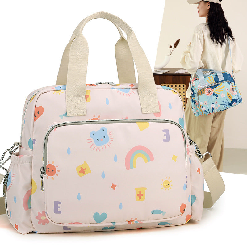 Large capacity maternity bag fashionable portable mommy bag travel storage shoulder handbag backpack multifunctional baby bag