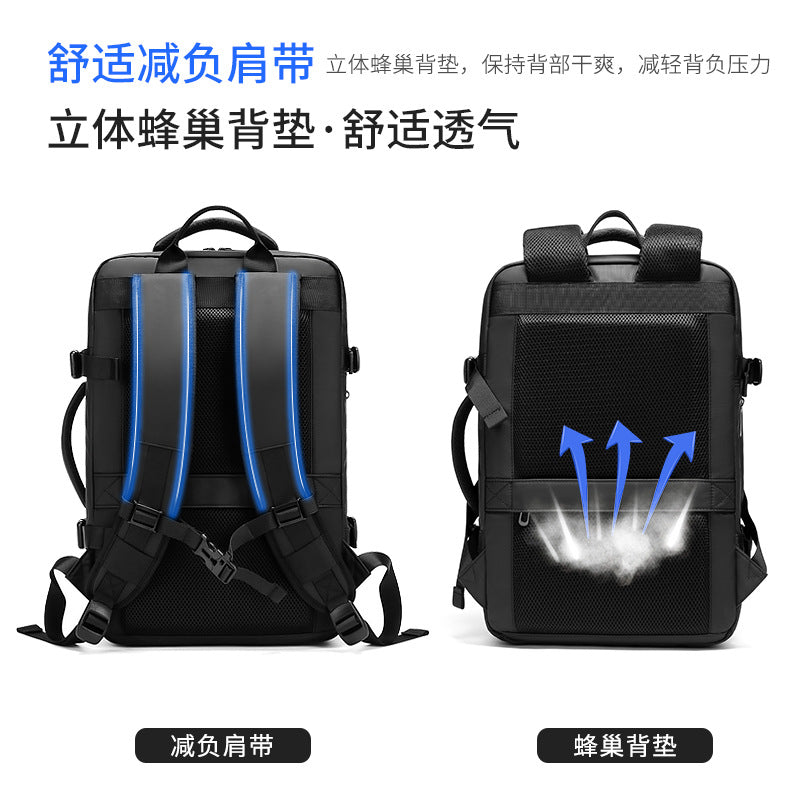 Off-route business large-capacity backpack men's travel bag expandable computer backpack can be customized logo Oxford cloth bag