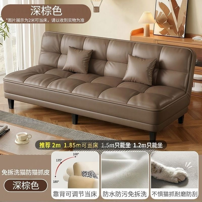 Sofa small apartment folding sofa bed rental house simple minimalist folding sofa double light luxury office fabric