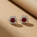 Luxury fashion white frame ruby flower full diamond necklace for women - versatile, minimalist, unique, non-fading choker jewelry