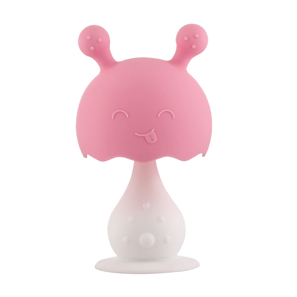 's new toothpaste rabbit rattle toothpaste anti-suffocation with holes, biting glue, biting music mushroom integrated toothpaste