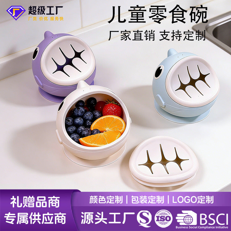 Factory direct sales, supports customization. baby food-grade silicone snack bowl, toddler food suction bowl, anti-drop baby bowl