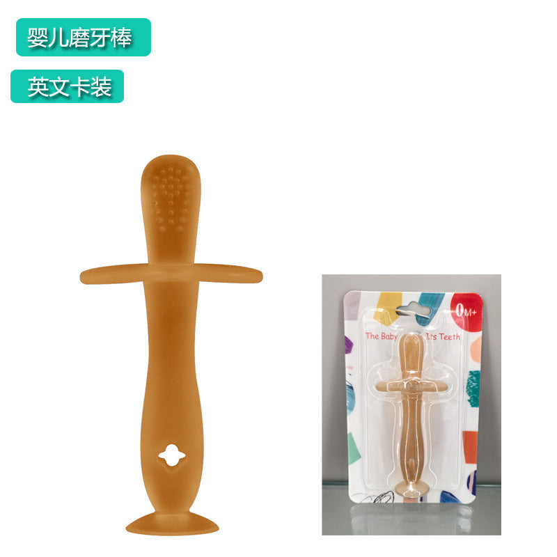 English card, silicone molar, baby molar toy, molar glue, baby silicone toothbrush, suction cup, molar stick.