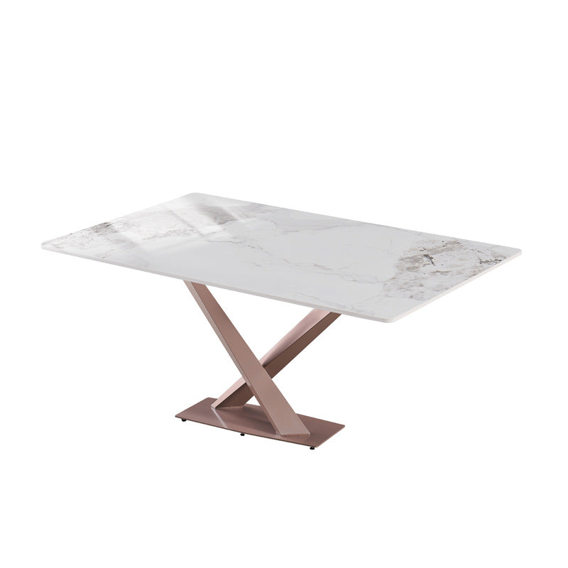 Factory direct italian-inspired luxury sintered stone dining table - modern minimalist rectangular dining table for small spaces