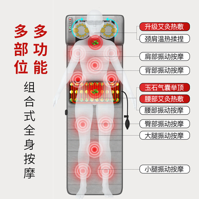 massage mattress, foldable full-body cervical massager, multi-functional home use hot compress lumbar support chair cushion - wholesale