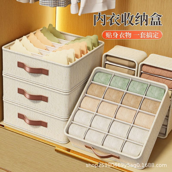 Tianshan hemp underwear storage box household bedroom underwear storage drawer multi-functional dormitory wardrobe underwear box