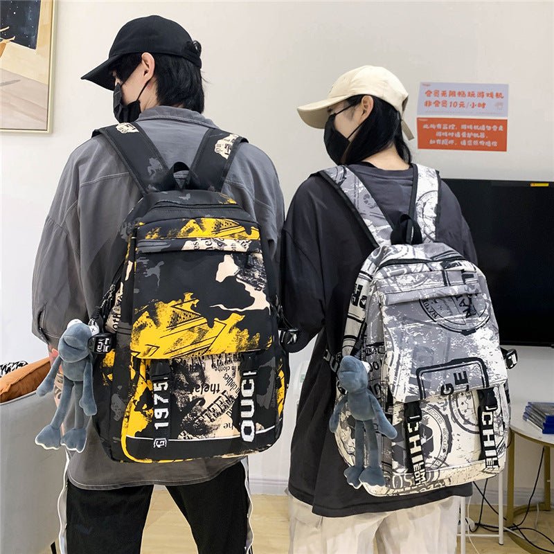 Backpack Women's Japanese Harajuku Large Capacity Junior High School Student School Bag Men's Trendy Cool Casual Versatile Sports Backpack