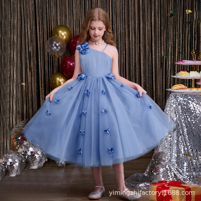 Girls' dresses  new custom 3d floral european and american high-end children's wear princess dress girl dresses