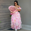 European and american cross-border women's clothing:  summer new arrivals - elegant, fresh, beach-resort style ruffle-trimmed floral dress
