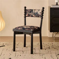 French chinese retro style dining chair for home living room chinese ancient style chair designer solid wood upholstered backrest makeup stool