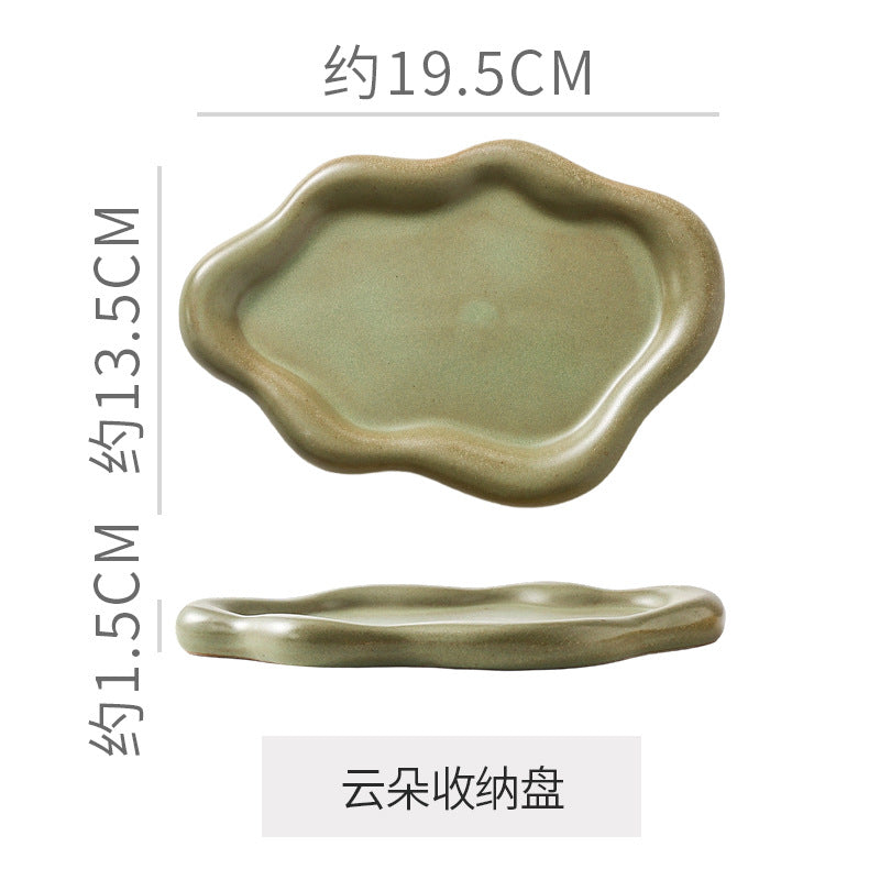 Inspopular photo props jewelry storage tray display tray electroplated silver tray accessible luxury ceramic jewelry ornaments