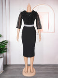African cross-border foreign trade european and american clothing new arrival  independent station plus sizeolelegantwork clothing hip dress