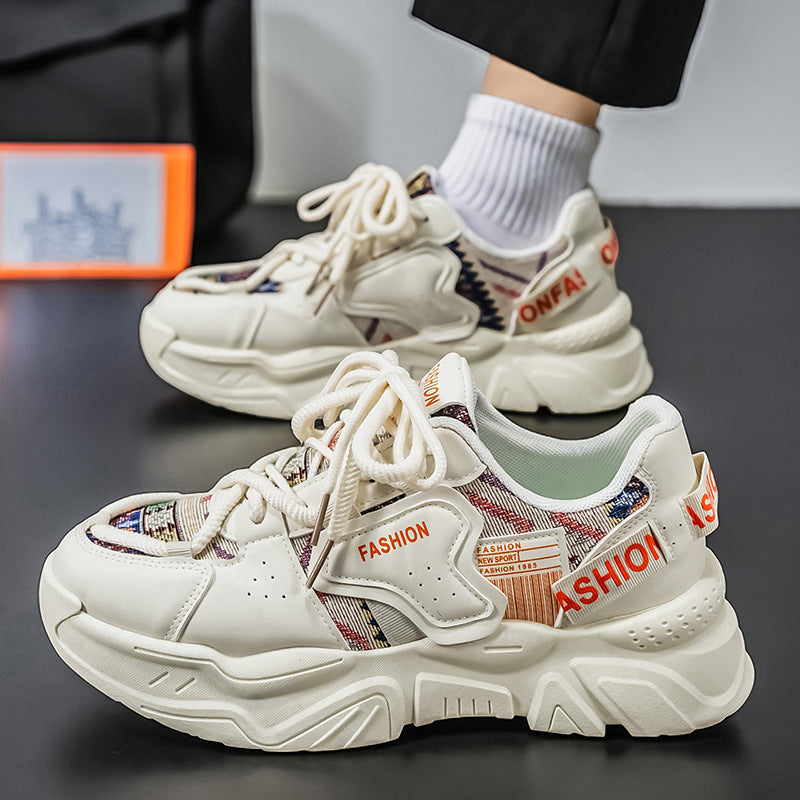 Men's shoes 2026 new spring casual versatile niche dad shoes youth thick-soled running sneakers casual shoes