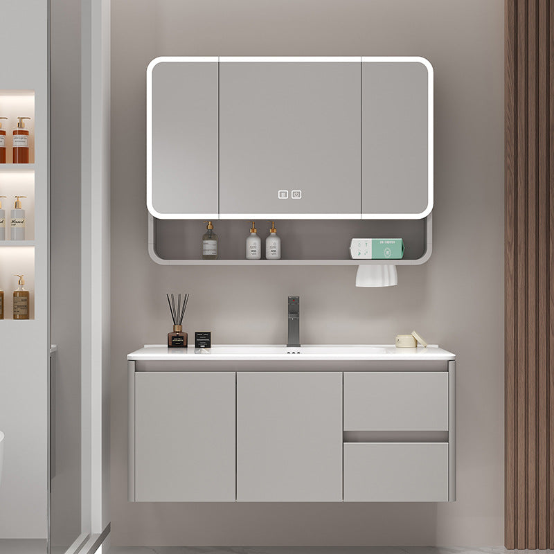 For homethickened honeycomb aluminum bathroom cabinet ceramic all-in-one basin waterproof moisture-proof washbasin washbasin storage cabinet