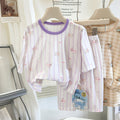 Kids' lyocell loungewear set - summer unisex 10a antibacterial three-quarter sleeve pajamas for children and teens - perfect for air conditioning