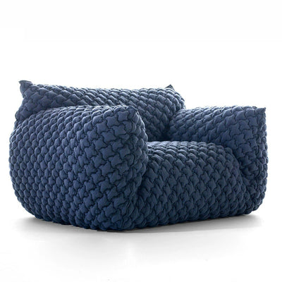 Influencer designer blue fatty sofa chair - living room, balcony, single fabric sofa - italian minimalist lazy casual chair