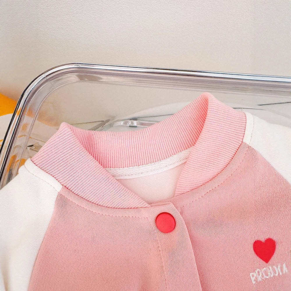【dropshipping】 spring/autumn new arrivals: cute girls' baseball jacket - stylish baby top