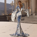 spring new arrivals: european and american style sexy sequin dress - silver evening gown, bodycon cocktail dress