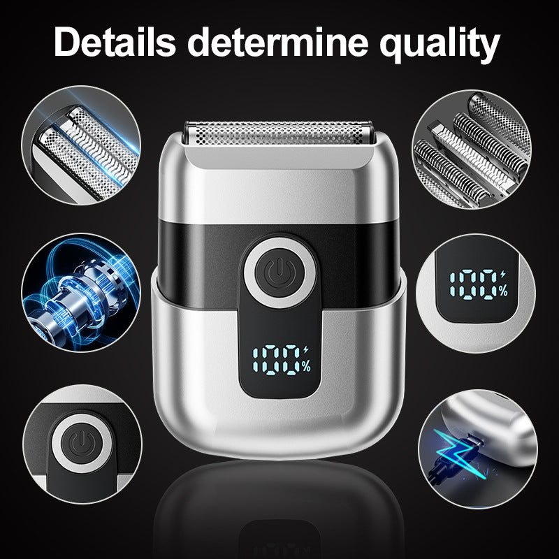 New reciprocating electric shaver - travel-friendly, compact, portable mini razor - electric, washable, home beard trimmer