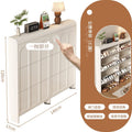Cream style tipping shoe cabinet for home door entrance door entrance cabinet all-in-one space-saving ultra-thin multi-layer storage shoe rack
