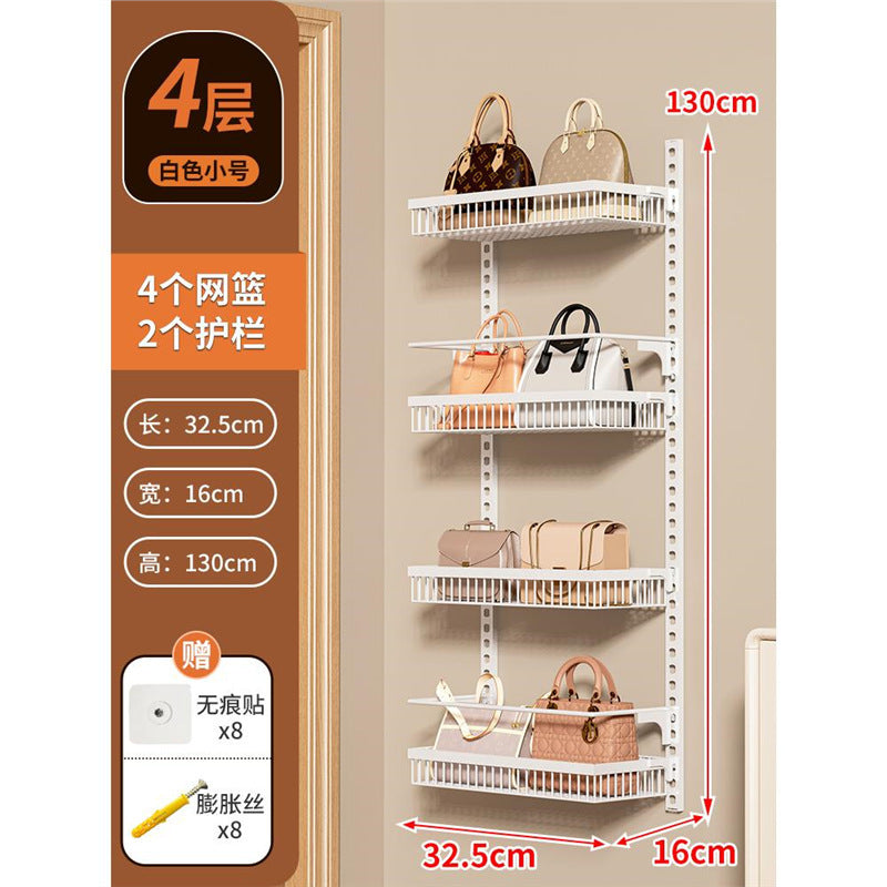 No-drill door back organizer, narrow gap wall-mounted multi-tier shelf, bathroom wall storage rack, toilet cabinet side organizer
